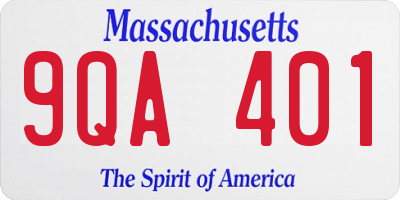 MA license plate 9QA401