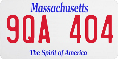MA license plate 9QA404
