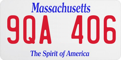 MA license plate 9QA406