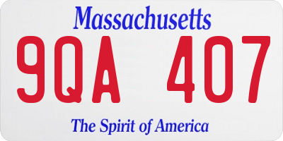 MA license plate 9QA407