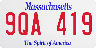 MA license plate 9QA419
