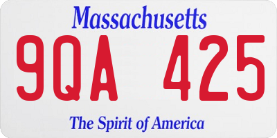 MA license plate 9QA425