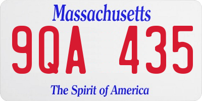 MA license plate 9QA435