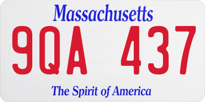 MA license plate 9QA437