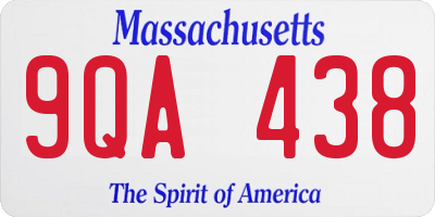 MA license plate 9QA438