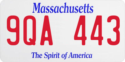 MA license plate 9QA443
