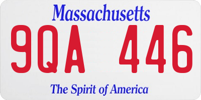 MA license plate 9QA446