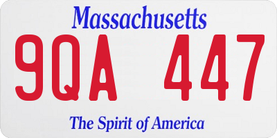 MA license plate 9QA447