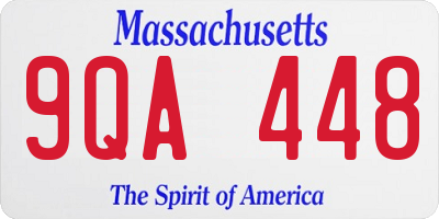 MA license plate 9QA448