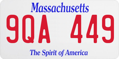 MA license plate 9QA449