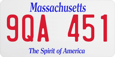 MA license plate 9QA451