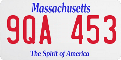 MA license plate 9QA453