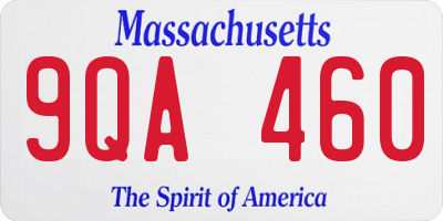 MA license plate 9QA460
