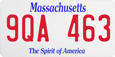 MA license plate 9QA463