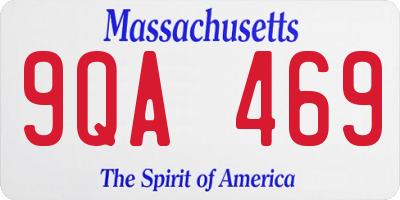 MA license plate 9QA469