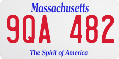 MA license plate 9QA482