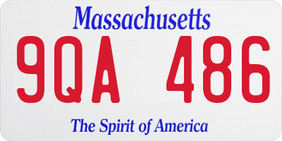 MA license plate 9QA486
