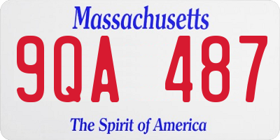 MA license plate 9QA487