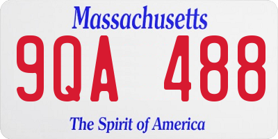 MA license plate 9QA488