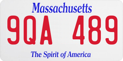 MA license plate 9QA489