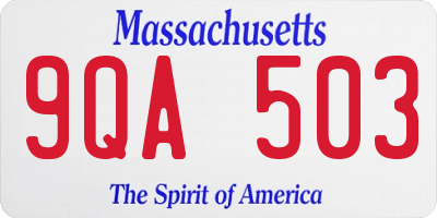 MA license plate 9QA503