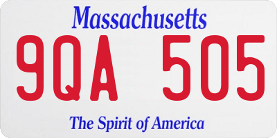 MA license plate 9QA505