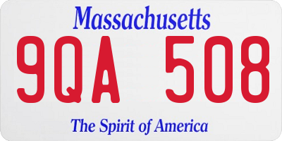 MA license plate 9QA508