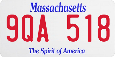 MA license plate 9QA518
