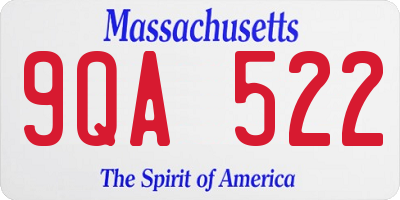 MA license plate 9QA522