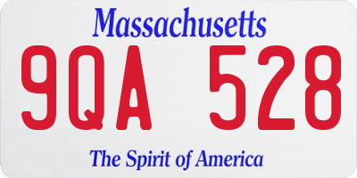MA license plate 9QA528