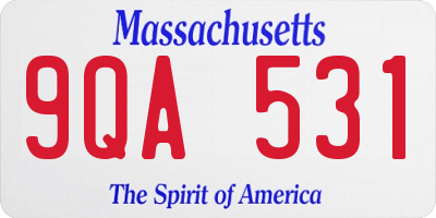 MA license plate 9QA531