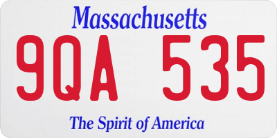 MA license plate 9QA535