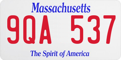 MA license plate 9QA537