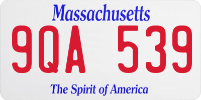 MA license plate 9QA539