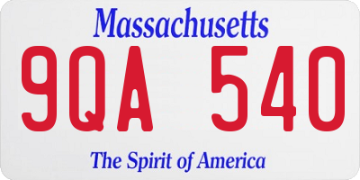 MA license plate 9QA540