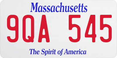 MA license plate 9QA545