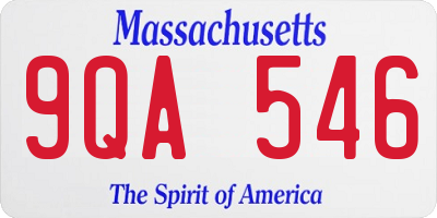 MA license plate 9QA546