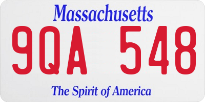 MA license plate 9QA548