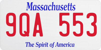 MA license plate 9QA553
