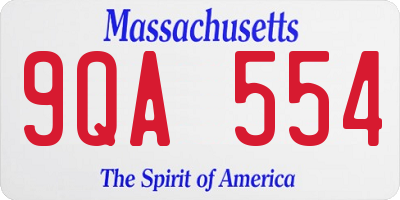 MA license plate 9QA554