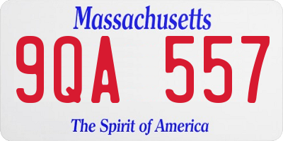 MA license plate 9QA557
