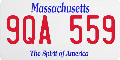 MA license plate 9QA559