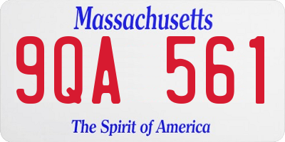 MA license plate 9QA561