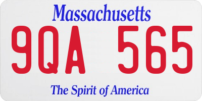 MA license plate 9QA565
