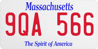 MA license plate 9QA566
