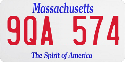 MA license plate 9QA574