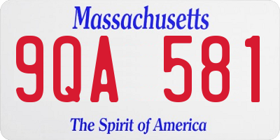MA license plate 9QA581