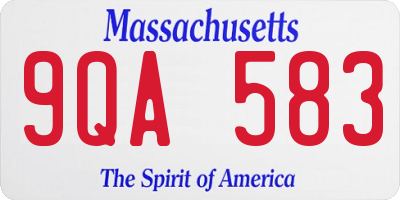 MA license plate 9QA583