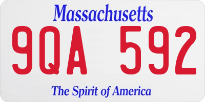MA license plate 9QA592