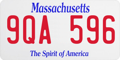 MA license plate 9QA596